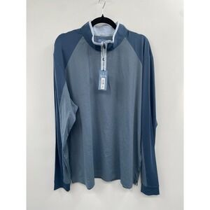 NWT FootJoy Tempo Series Mix Texture Mud Shirt Mens XL Denim 1/4 Zip Long Sleeve